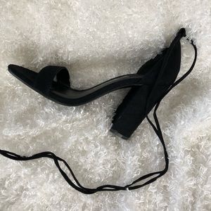 Black strappy heels